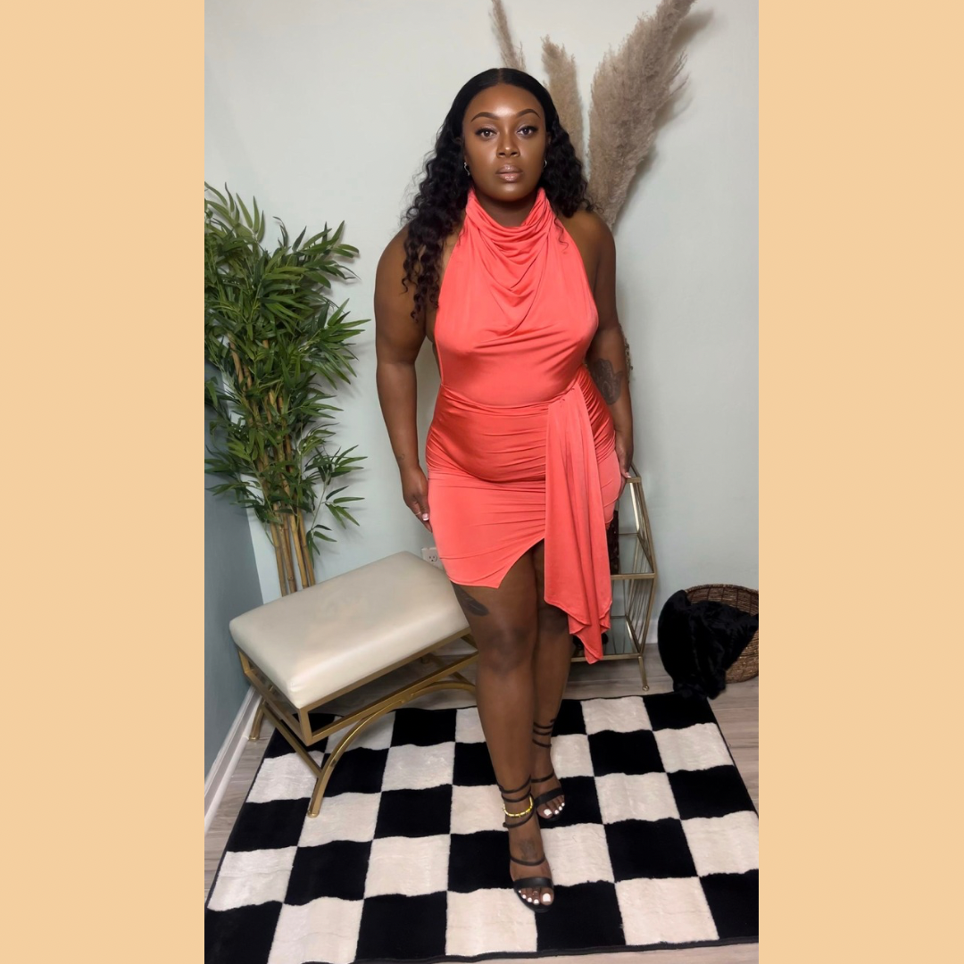 open lace back dress ORANGE YOU CUTE DRESS – Le Belle Olorí